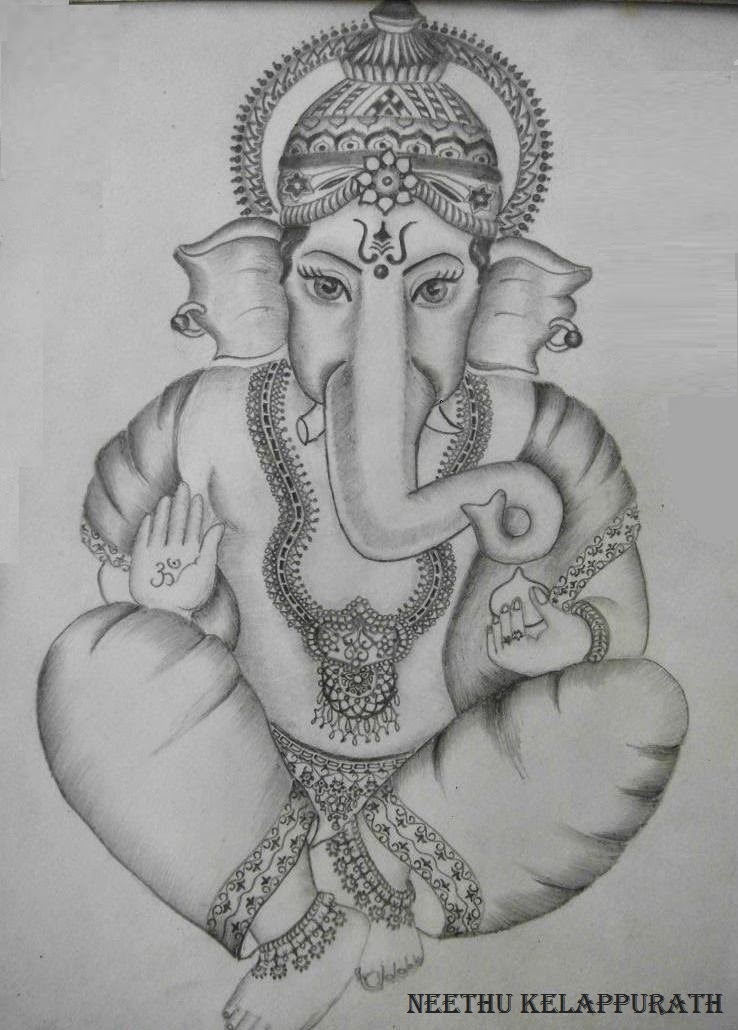 Lord Ganesha Pencil Drawing Images