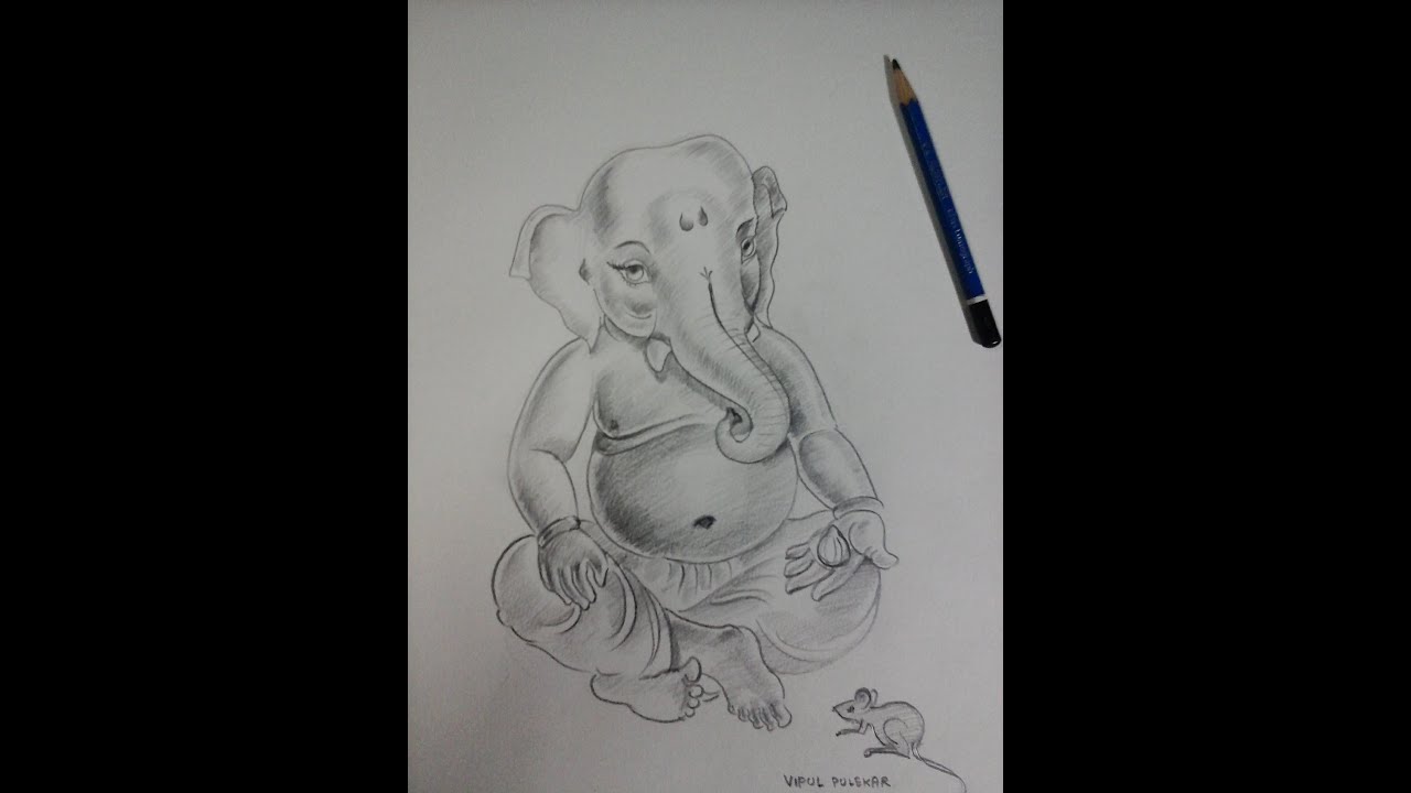1280x720 How To Make Ganesha Bal Ganesha Sketch With Pencil Shading Part - Ganesh Pencil Drawing