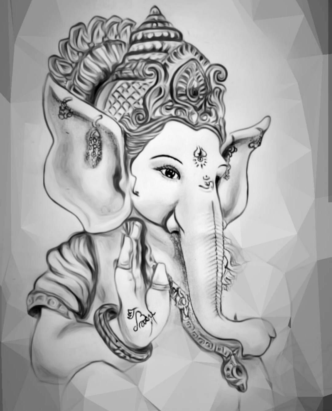 1080x1338 shri ganesha pencil sketch - Ganesh Pencil Drawing
