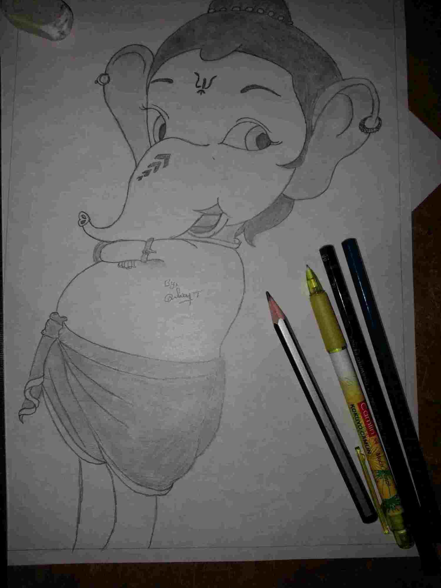1500x2001 Ganesha Face In Rhdrawingclassnet Ganesha Pics Of Pencil Sketch - Ganesh Pencil Drawing