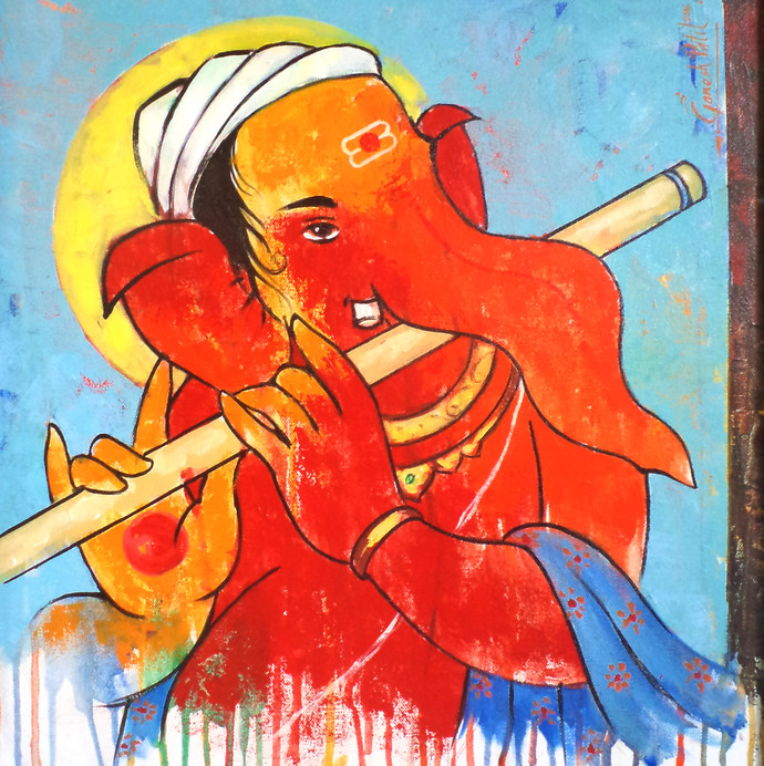 690x692 Ganesha - Ganesha Color Drawing