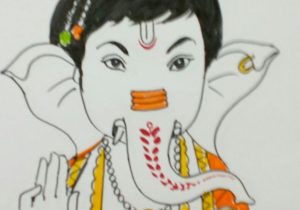 300x210 ganpati drawing with colour how to draw ganpati bappaganesh ji - Ganesha Color Drawing