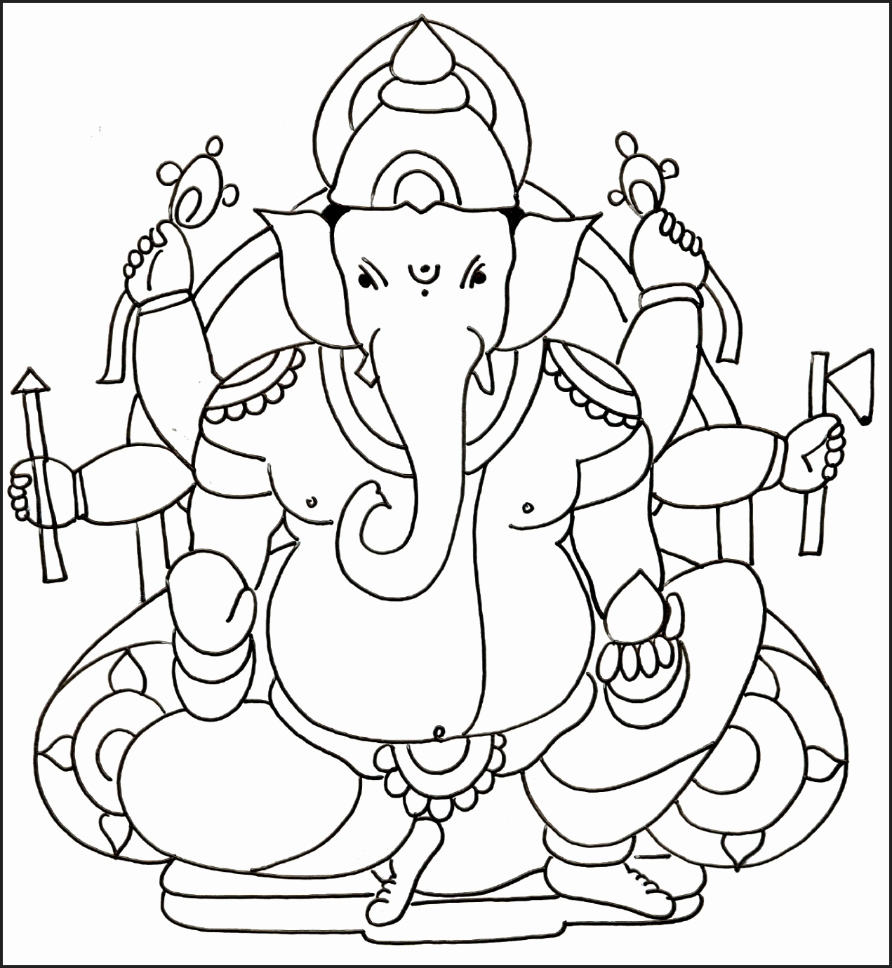 Ganesha Color Drawing at PaintingValley.com | Explore collection of ...