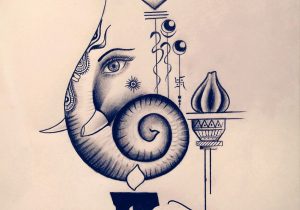 300x210 Beautiful Colour Sketch Of Ganesh How To Draw Lord Ganesha Color - Ganesha Color Drawing