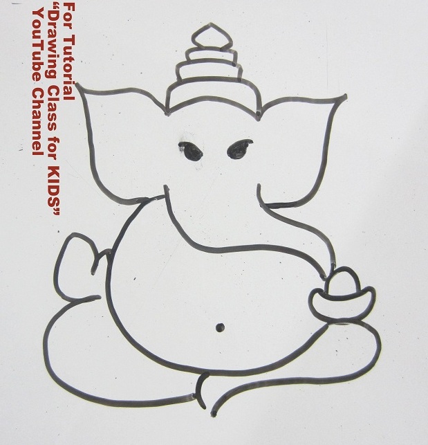 619x643 ganesh chaturthi special ganesha ganpati drawing for kids non - Ganesha Drawing For Kid