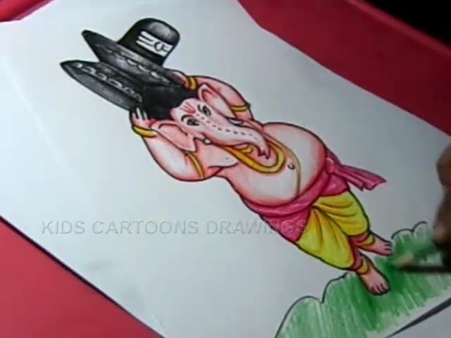 640x480 How To Draw Bahubali Ganesha Drawing For Kids Step - Ganesha Drawing For Kid