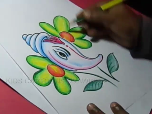 640x480 Kids Cartoon Drawings How To Draw Shanku Ganesha Drawing - Ganesha Drawing For Kid