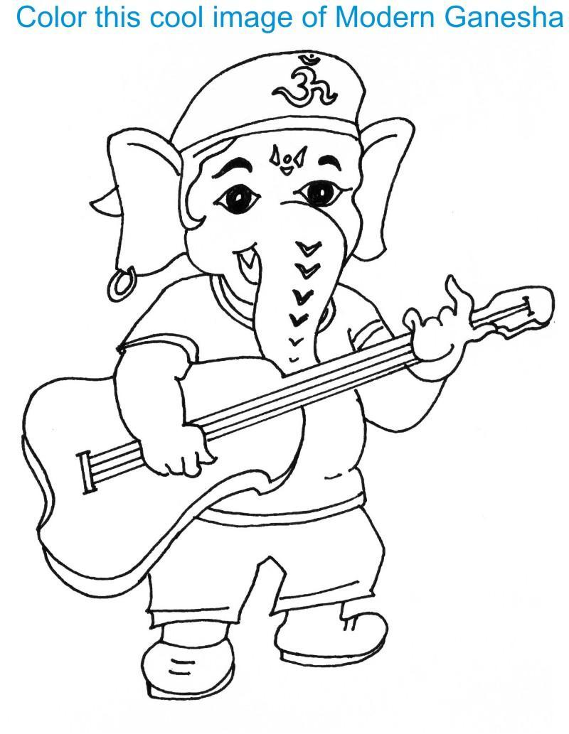 800x1033 Easy Ganesha Coloring Pages With Easy Ganesh Drawing - Ganesha Drawing For Kid