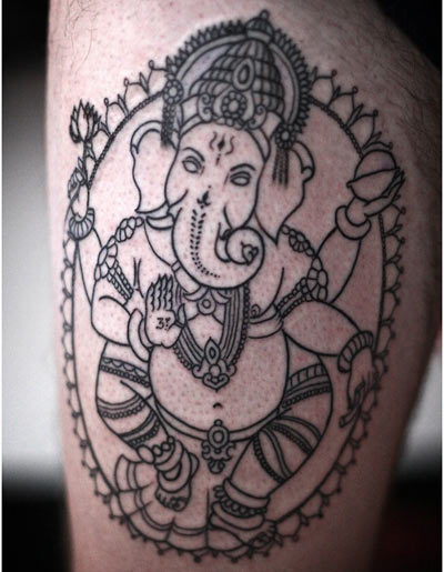 400x515 Best Ganesh Tattoos - Ganesha Tattoo Drawing