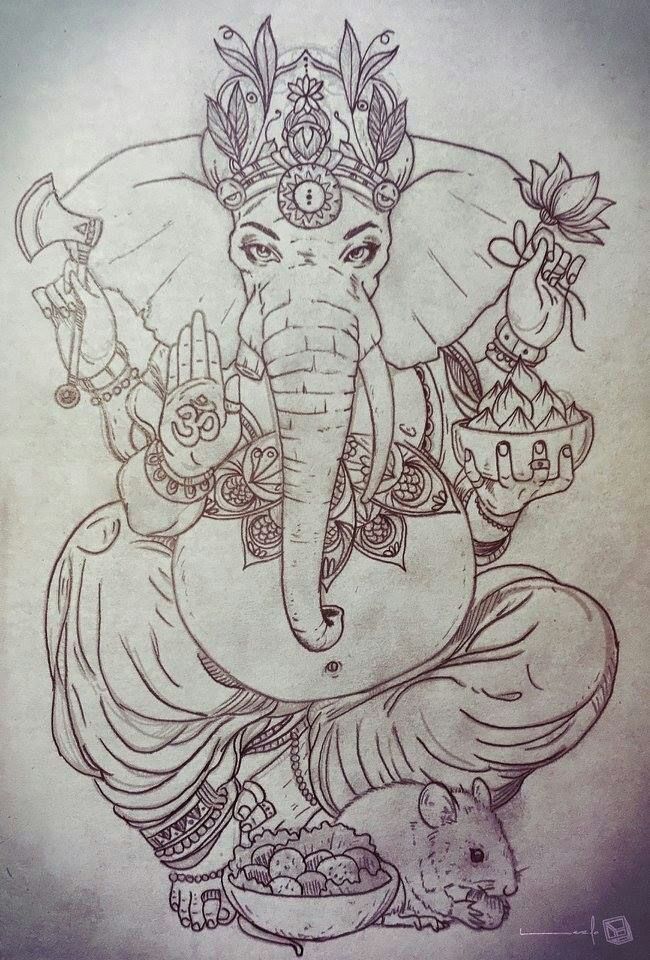 650x960 Tattoos Tatouage, Dessin - Ganesha Tattoo Drawing