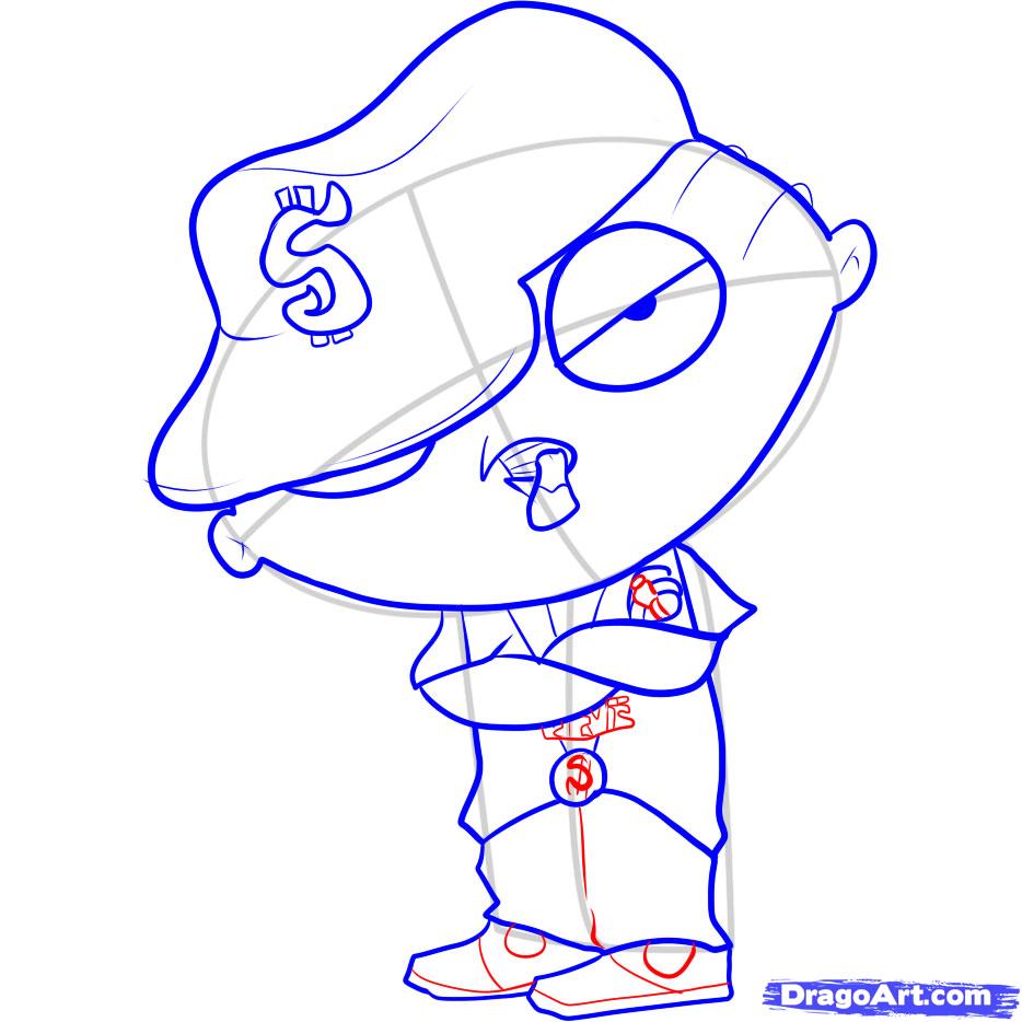 934x934 How To Draw Gangster Stewie, Step - Gangsta Drawing Pictures
