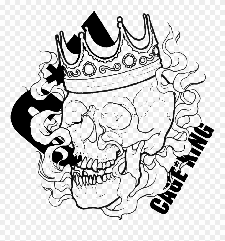 880x944 Skull With Crown - Gangsta Drawing Pictures