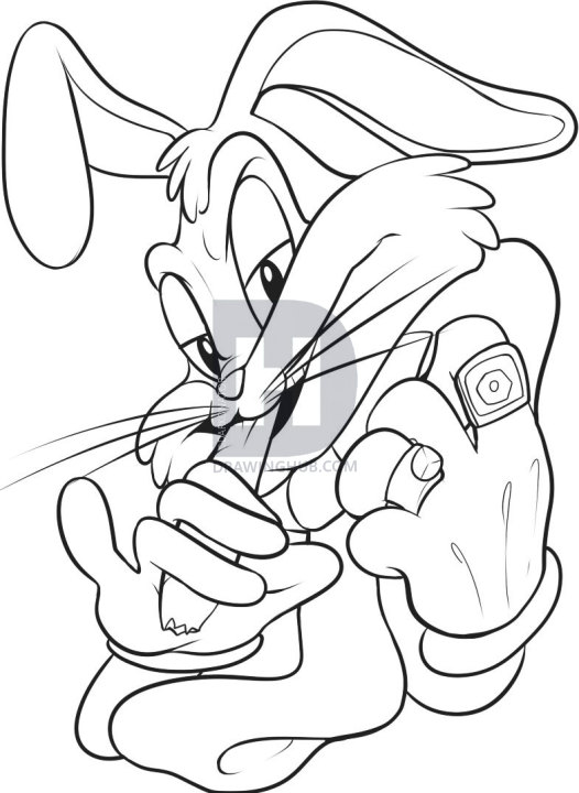 526x720 How To Draw Gangster Bugs Bunny, Step - Gangsta Drawings