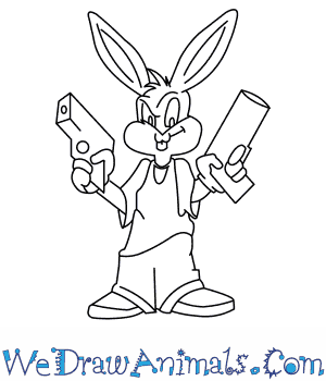 300x350 How To Draw Gangster Bugs Bunny From Looney Tunes - Gangsta Drawings