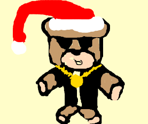 300x250 Gangsta Christmas Teddybear Drawing - Gangsta Teddy Bear Drawing