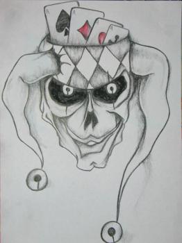 262x350 How To Draw A Joker Skull, Step - Gangster Clown Drawings