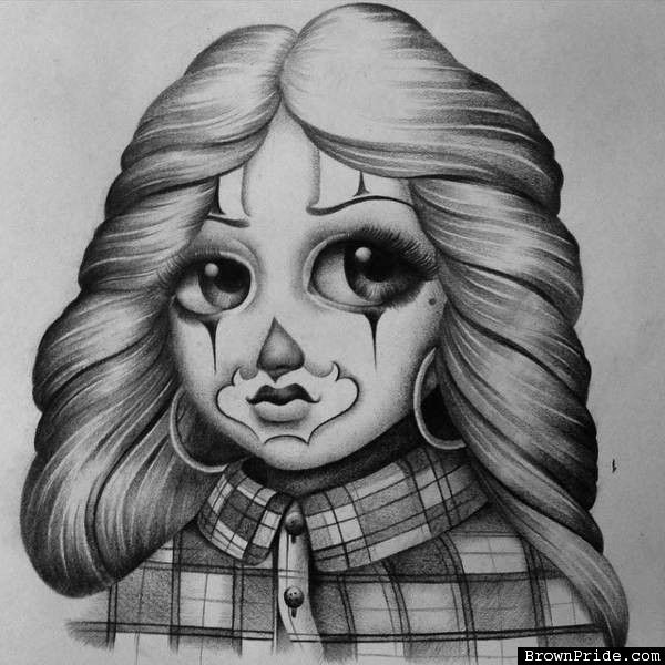 600x600 classic chola payasa chicana drawing cholas and cholos art - Gangster Drawings