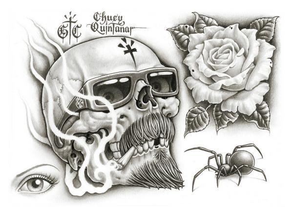 600x445 Gallery Mexican Gangster Drawings On Beautiful Skull Tattoo Pencil - Gangster Drawings