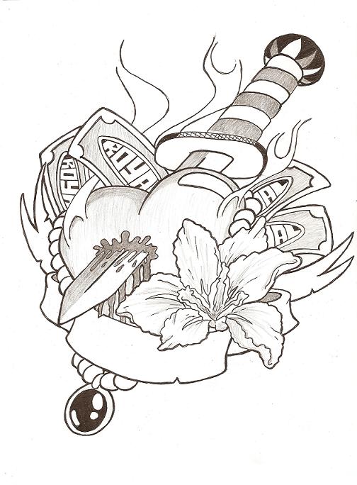 504x684 Heart Drawing Gangster For Free Download - Gangster Drawings