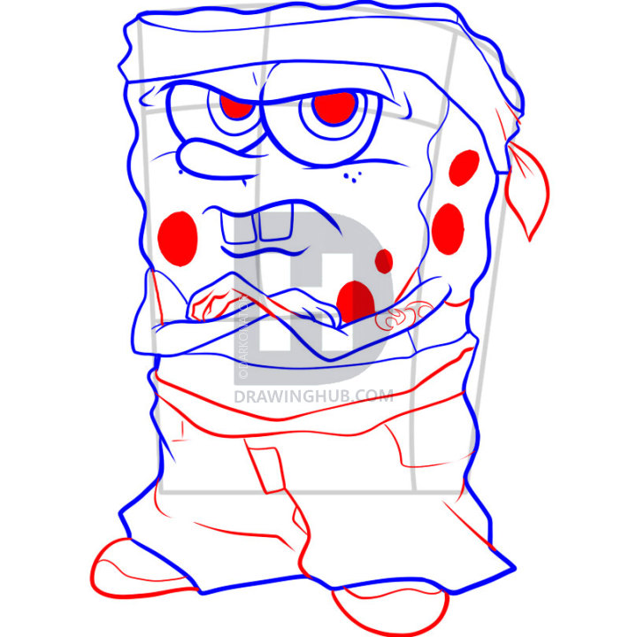 720x720 How To Draw Gangster Spongebob, Step - Gangster Drawings Pictures