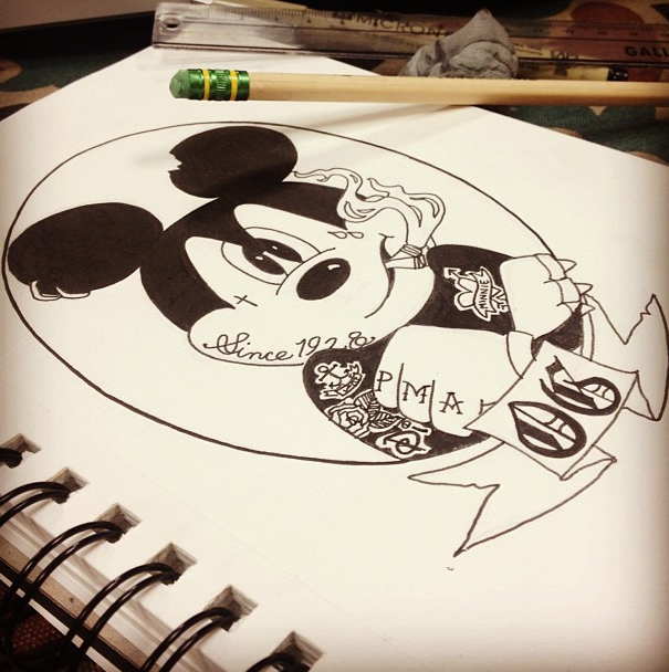 605x608 Gangster Minnie Mouse Drawings - Gangster Mickey Mouse Drawing
