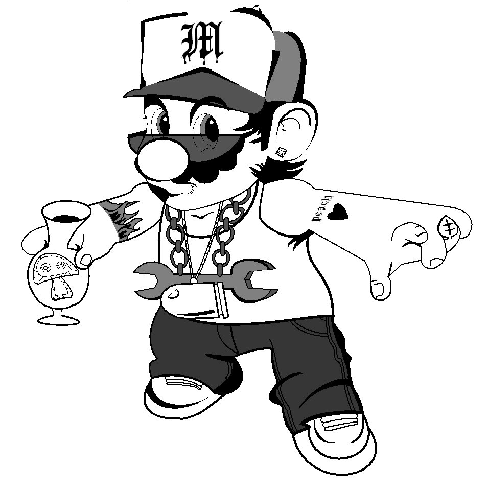 955x963 genuine gangster mickey mouse coloring pages cartoon drawing - Gangster Mickey Mouse Drawing