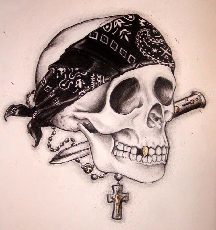 700x746 Gangsta Tattoo Drawings Drawings Gangster Skulls Pictures - Gangste...
