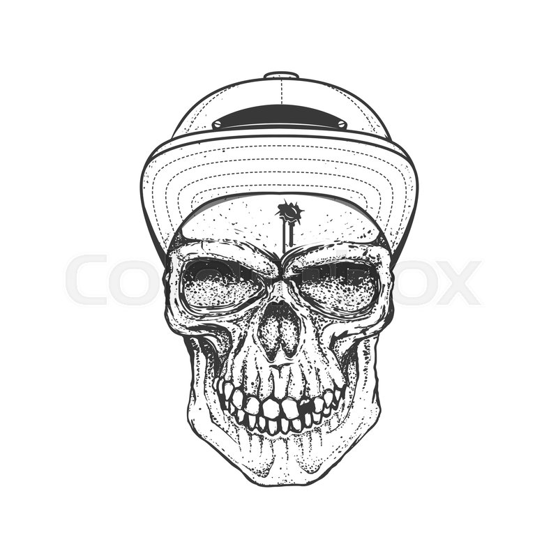 800x800 Gangster Skull Emblem On White Stock Vector Colourbox - Gangster Skull Drawing