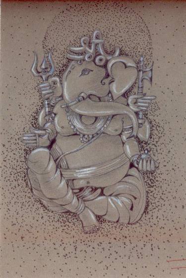 375x560 lord ganpati drawing - Ganpati Drawing