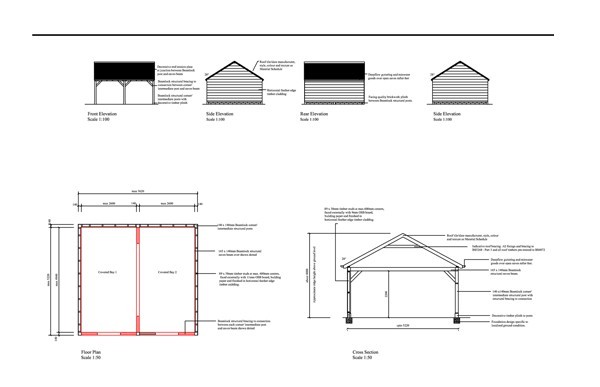 600x387 garage planning drawings - Garage Drawings