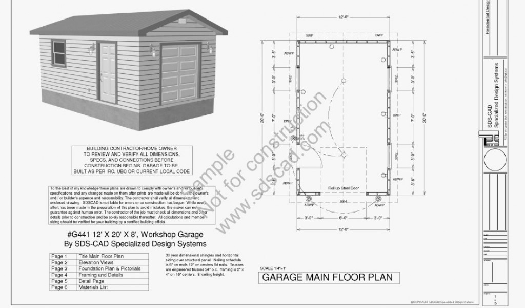 1024x600 garage plans with apartment one level - Garage Drawings