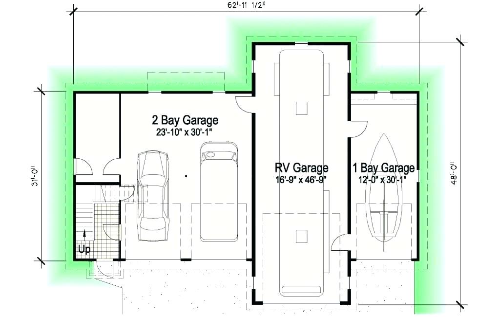1024x651 rv garage plans dcube club - Garage Drawings