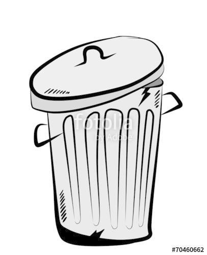 406x500 hand drawn trash can isolated - Garbage Can Drawing