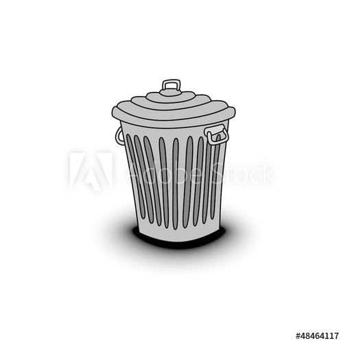 500x500 Old Garbage Can Drawing - Garbage Can Drawing