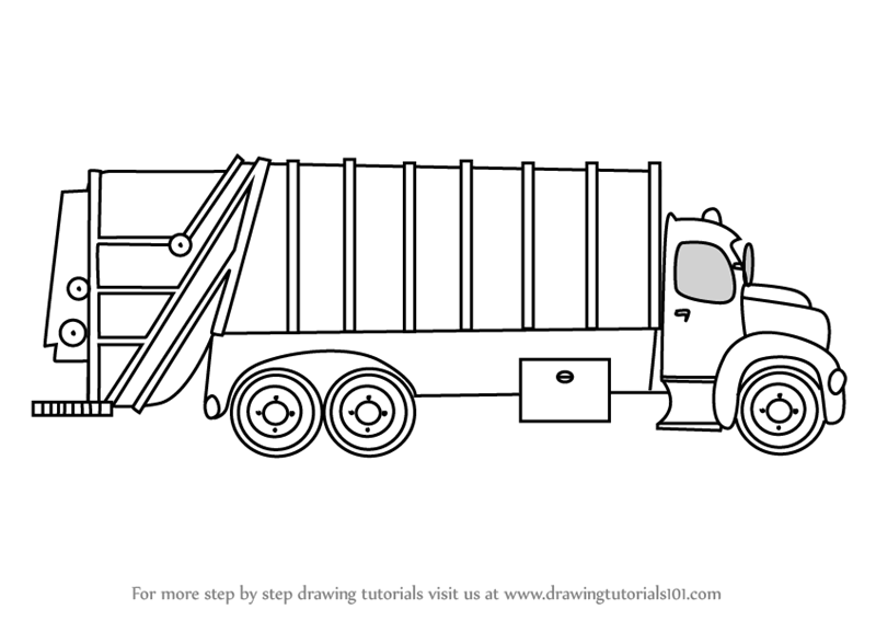 800x567 Learn How To Draw Garbage Dumper Truck - Garbage Drawing
