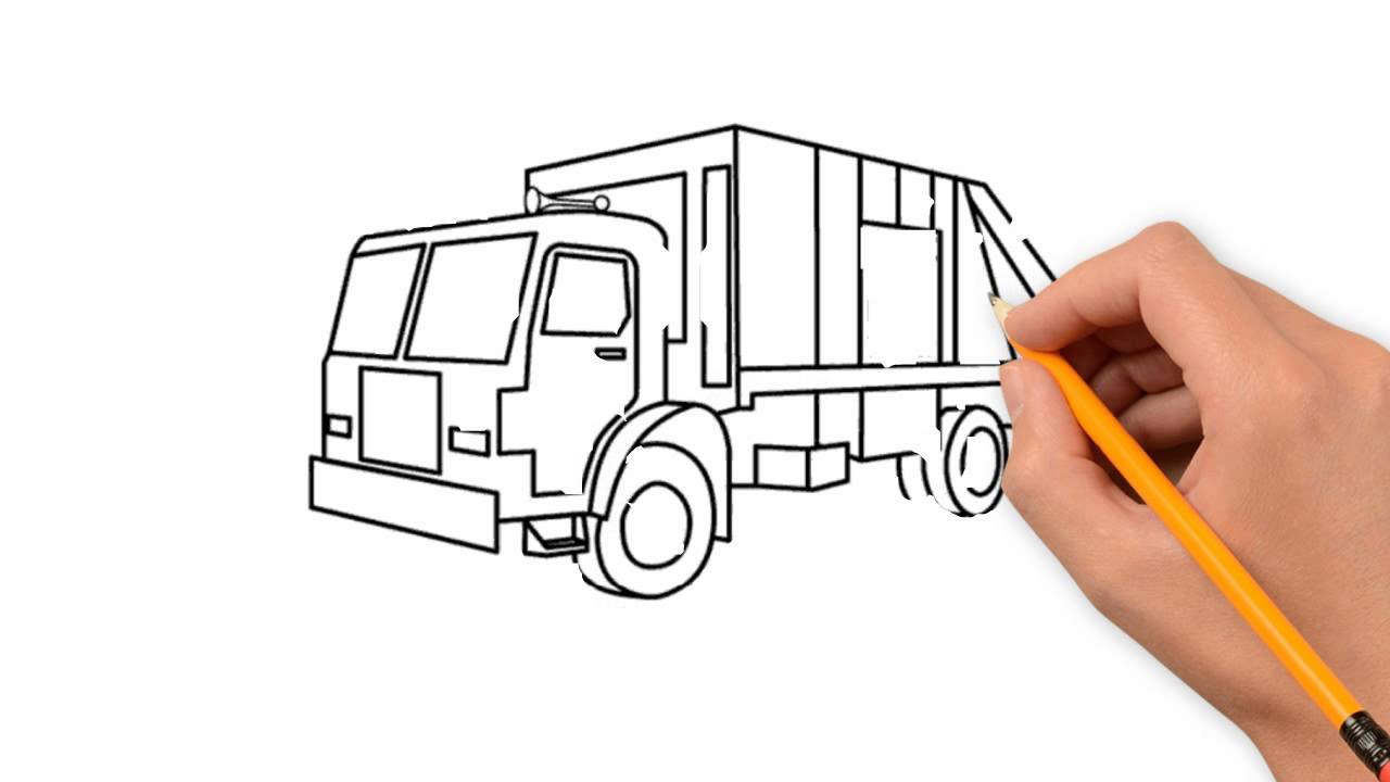 1280x720 Garbage Truck Transport Pencil To Draw Step - Garbage Drawing