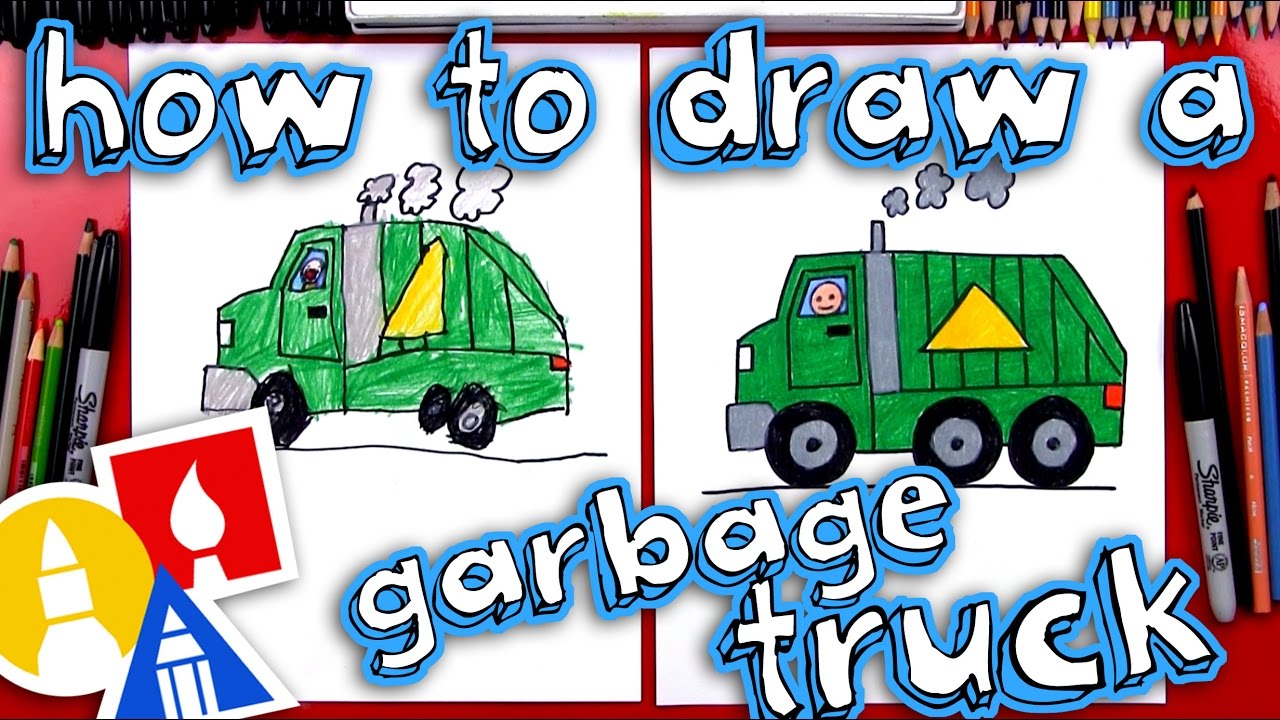 1280x720 how to draw a garbage truck - Garbage Truck Drawing
