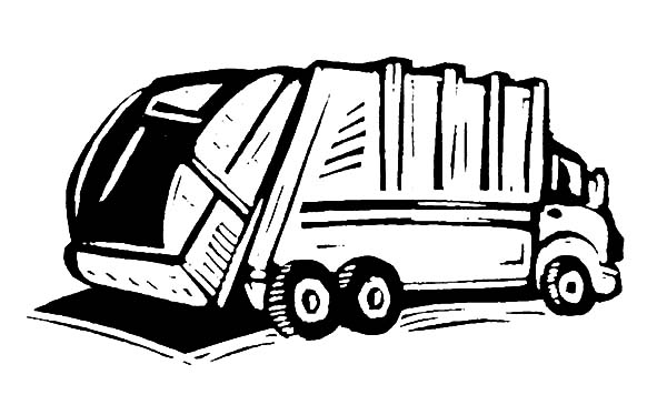 600x356 how to draw garbage truck coloring pages - Garbage Truck Drawing