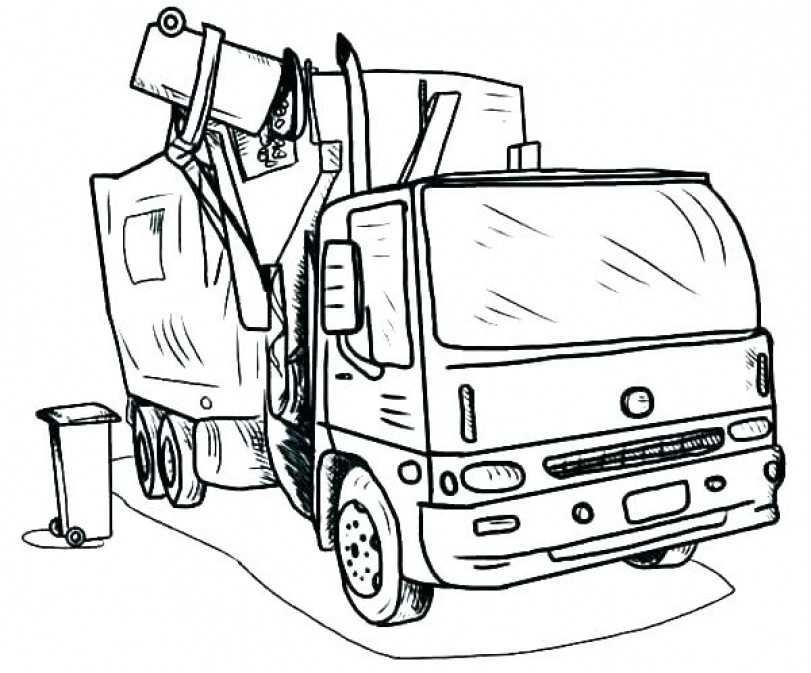 811x673 construction truck coloring pages best of elegant garbage truck - Garbage Truck Drawing