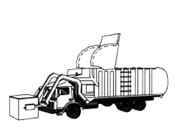 600x445 drawing garbage truck coloring pages - Garbage Truck Drawing