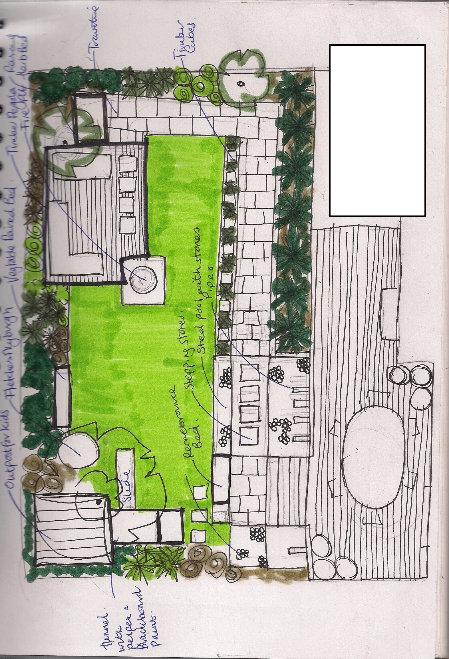 1573x2309 south woodford garden design garden of the month april - Garden Design Drawing