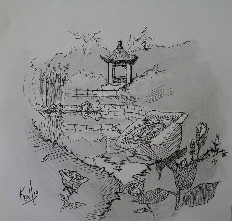 770x733 Rose Garden Drawing - Garden Drawing