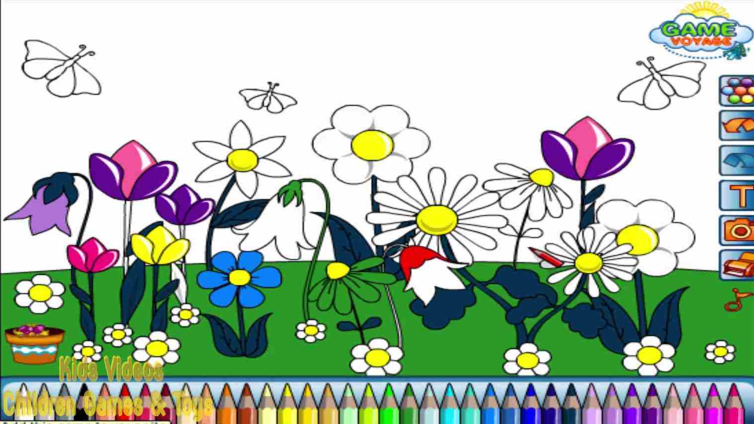 Рисование цветы на клумбе