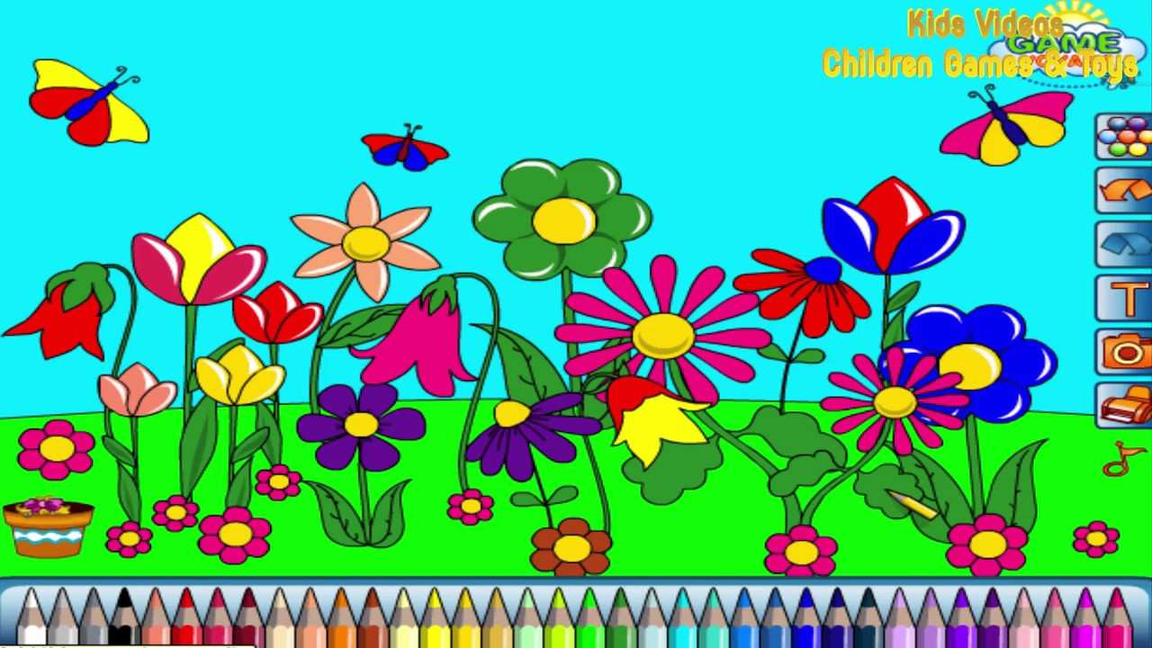 1280x720 flower garden coloring pages luxury flower garden drawings - Garden Drawing For Kids
