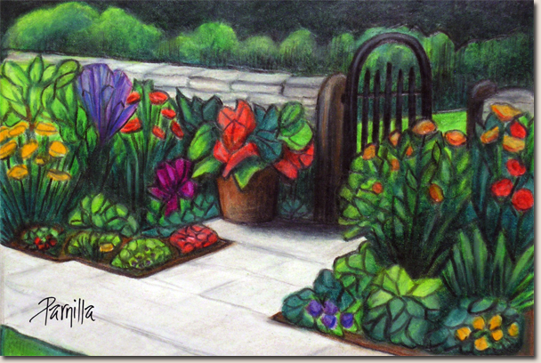 608x408 Garden Gate Drawing - Garden Drawing Pictures