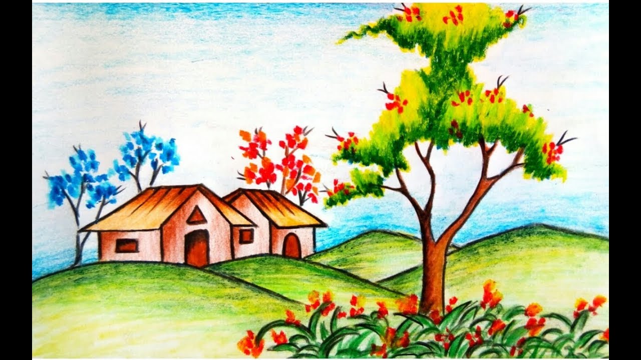 garden drawing pictures at paintingvalley | explore collection