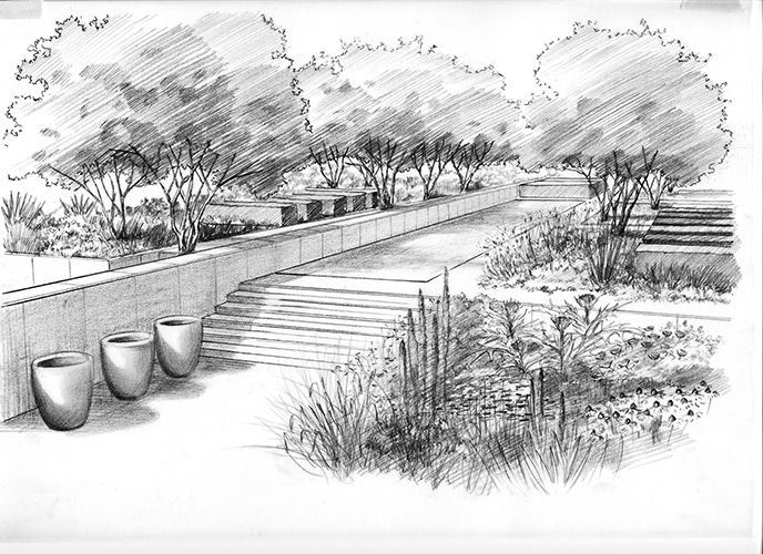 688x500 andy sturgeon garden design drawing sketch perspective - Garden Drawing Pictures
