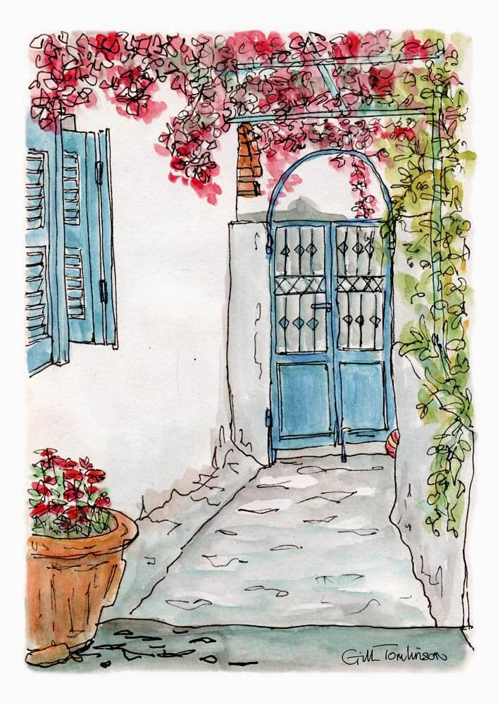 707x1000 garden gate gill tomlinson art - Garden Gate Drawing
