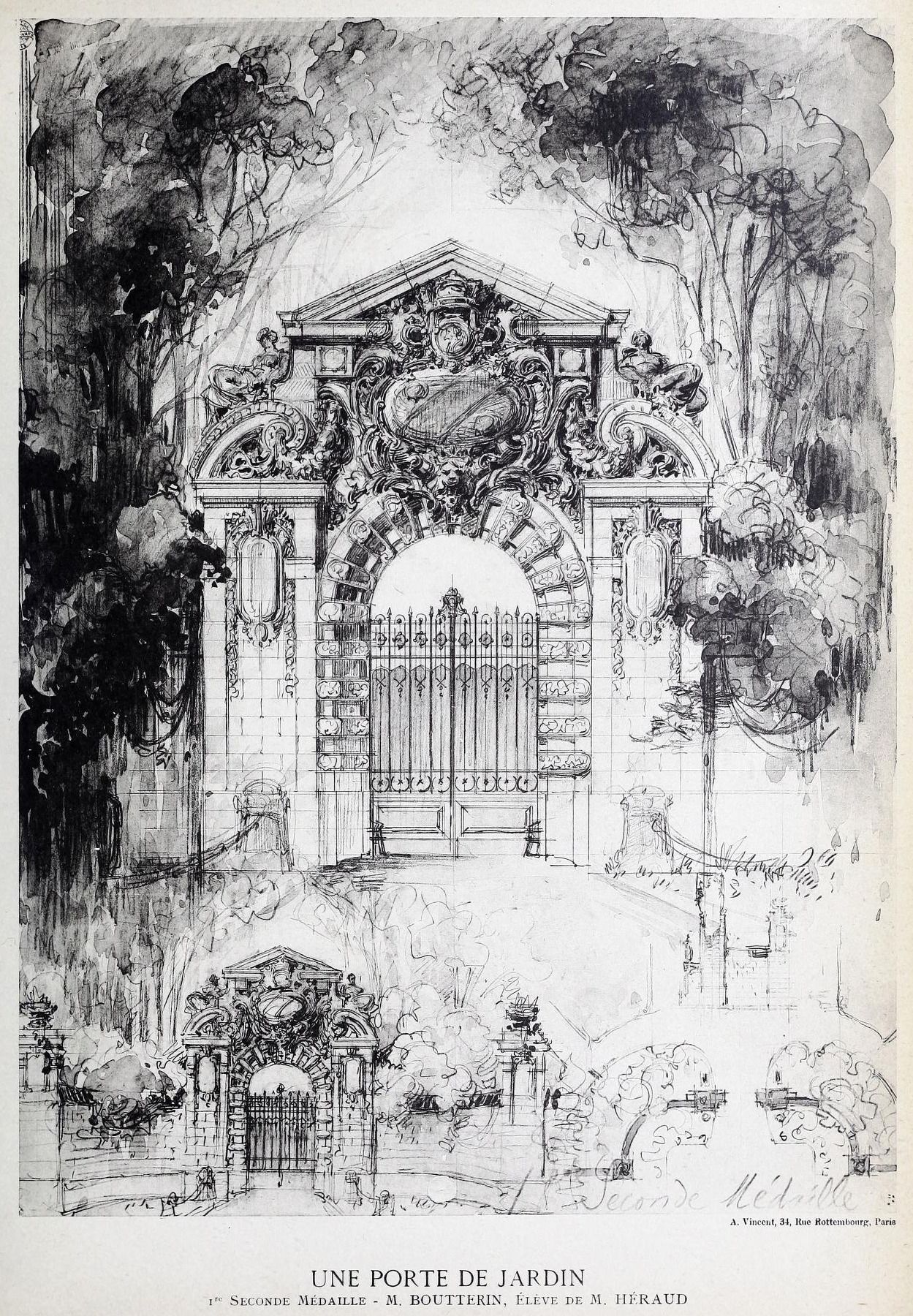 1249x1800 Post Anything - Garden Gate Drawing