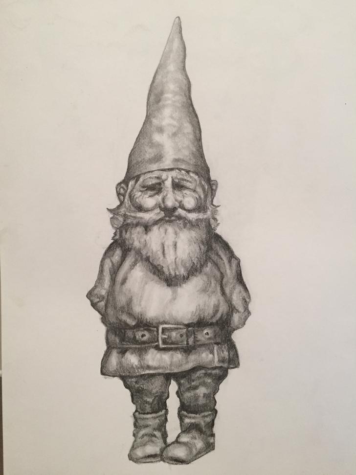 728x971 Gnome - Garden Gnome Drawing